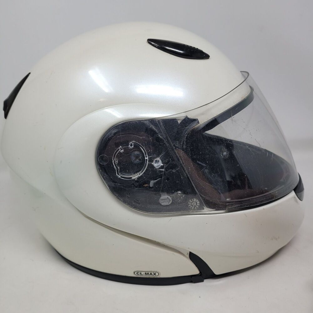 HJC CL-Max Helmet Full Face Flip Up Sz XS PEARL-WHITE VENTS Fast Ship EXCELLENT